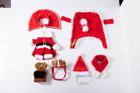 Tenue de Noël pour animaux de compagnie : Costume de renne, Cape de Père Noël, Bandeau à cornes de renne, Chapeau de Père Noël, Écharpe, Costume de Noël pour animaux