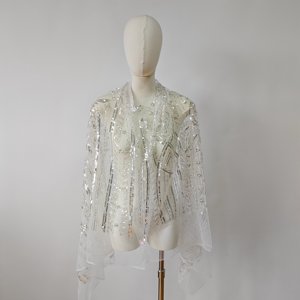 Tela de Malla con Lentejuelas y Bordado de Plumas, Diseño Elegante MQ, para Vestidos de Novia, Resistente a las Manchas - Product Image 4