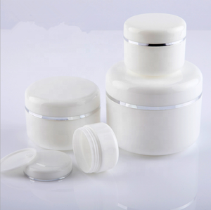 10g 20g 30g 50g 100g 150g 200g White PP Plastic Cream Packaging Cosmetic Cream Jars With Gold <b>Silver</b> Edge Cap - Product Image 3