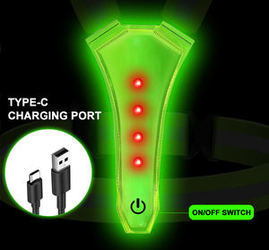 سترة عاكسة LED بوصلة usb, سترة عاكسة بوصلة usb إضاءة عالية الوضوح مزودة بمصباح تحذيري قابل للتعديل ، سترة مريحة للركض أثناء الليل للرجال/النساء مع إضاءة led - Product Image 2