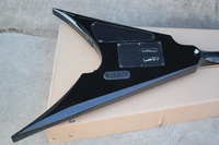Gitar Elektrik Flyoung Hitam/Putih Bentuk Unik 6 Senar Instrumen Berdawai
