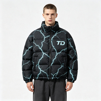 Veste d'hiver streetwear zippée coupe-vent et écologique pour homme, col montant, style universitaire