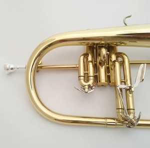 <span class=keywords><strong>Trompette</strong></span> Flugelhorn en Si bémol laqué or, <span class=keywords><strong>prix</strong></span> d'usine, instrument en laiton pour performance professionnelle et débutants - Product Image 2