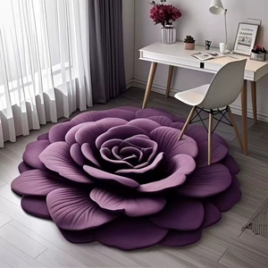 3D Rosen-Blumenteppich Kristallvelours Heimdekoration Rutschfester Großflächenteppich Kostengünstige Fußmatte - Product Image 1