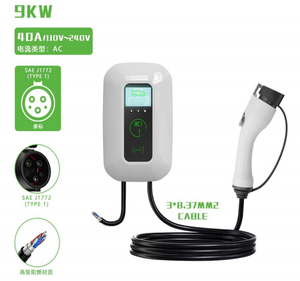 Chargeur mural monophasé 9 kW pour véhicules électriques, design classique, norme américaine SAE J1772 Type 1, station de charge AC pour usage résidentiel - Product Image 1