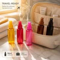 Bouteille pulvérisateur PET 90 ml couleur personnalisée, brume fine, emballage cosmétique pour soins de la peau, parfum, rechargeable, portable, bouteille en plastique de voyage