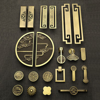 Poignées de tiroir et de porte de meuble en laiton forgé de style chinois, tendance actuelle, boutons vintage en bronze antique, nouveau style chinois