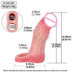 OS-ADL5087 Housse de pénis texturée intérieure épaisse en silicone souple, gaine de pénis, agrandisseur de pénis réaliste, préservatif réutilisable pour adultes 18+ - Product Image 6