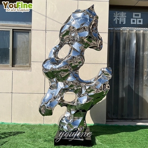 Escultura de <span class=keywords><strong>rocalla</strong></span> de Taihu de acero inoxidable abstracto moderno al aire libre - Product Image 5