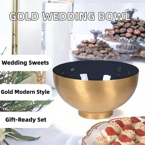 <b>Wedding</b> Tableware Modern Polished Gold Metal Eco-Friendly Dessert Display Sweets Server <b>Chocolate</b> Bowl - Product Image 2