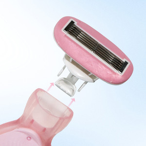 Mini <span class=keywords><strong>rasoir</strong></span> manuel pour femme OEM personnalisé, cinq lames, <span class=keywords><strong>rasoir</strong></span> pour l'épilation féminine avec cartouches remplaçables, lames en acier inoxydable - Product Image 2