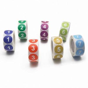 Etiquetas Redondas de 1 Pulgada con Números del 1 al 31, Coloridas, Codificadas, Autoadhesivas en Rollo para Etiquetas Adhesivas - Product Image 1
