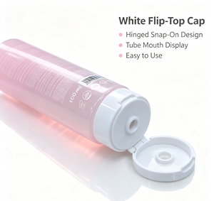 หลอดบีบเนื้อนิ่มสีชมพูโปร่งแสงพร้อมฝาปิดแบบพลิกสีขาว หลอดเปล่าขนาด 100 มล. สำหรับบรรจุภัณฑ์เจลครีมบำรุงผิว - Product Image 3