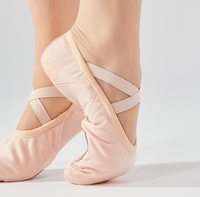 Zapatillas de Ballet de Lona Elásticas en 4 Direcciones para Adultos, Hombres, Mujeres y Niños, con Suela Dividida Suave para Danza y Entrenamiento, Tallas 22-45