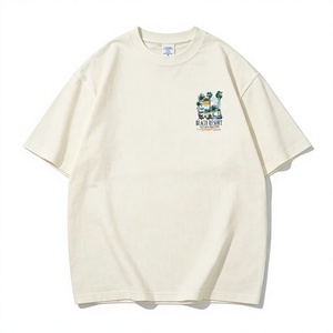 T-shirt personnalisé pour homme en coton épais, imprimé graphique <span class=keywords><strong>California</strong></span> Beach Resort, coupe oversize, beige, haut d'été - Product Image 2