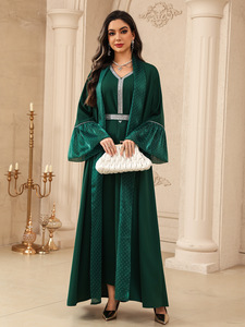 <span class=keywords><strong>Robe</strong></span> élégante <span class=keywords><strong>pour</strong></span> femmes, col en V, unie, brodée de sequins, vêtements islamiques modestes, abaya de Dubaï, kaftan <span class=keywords><strong>pour</strong></span> l'Aïd, <span class=keywords><strong>robe</strong></span> kaftan - Product Image 6