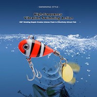 Leurre de Pêche Spin Tail VIB 14g-32g Appât Vibrant Coulant en Métal avec Lame Rotative 360° et Hameçon Triple pour Pêche du Bar