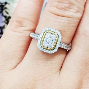 Anillo de racimo de cojín Sparure Vintage para mujer, joyería de oro de <span class=keywords><strong>9CT</strong></span>, plata 925 - Product Image 5