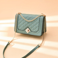 Sac à bandoulière matelassé en cuir PU pour femme, sac à chaîne tendance avec fermoir en forme de losange, sacoche quotidienne pour femme