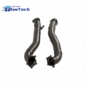 Stainless Steel Downpipes Black Coated for Audi C7 C7.5 S6 S7 4.0T V8 Performance - Product Image 3