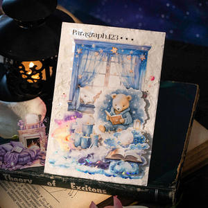 Lot de 15 autocollants découpés <span class=keywords><strong>pour</strong></span> animaux de compagnie, thème <span class=keywords><strong>Nuit</strong></span> silencieuse et lecture, <span class=keywords><strong>pour</strong></span> scrapbooking et journalisation - Product Image 2