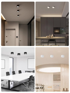 Faretto <span class=keywords><strong>LED</strong></span> da Soffitto a Montaggio Superficiale in Ferro Nero 24W SMD 15 Watt per Ufficio e Negozio - Product Image 5