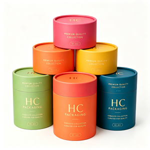 Luxury Gold Foil Custom Rigid Cardboard <b>Round</b> Cylinder <b>Box</b> for Skincare Cosmetic Beauty Packaging Custom Logo OEM Factory - Product Image 1