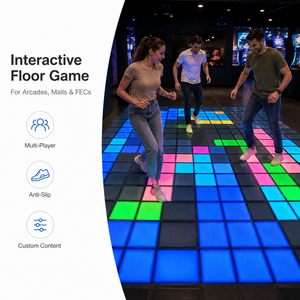 Système de sol interactif à grille de jeu, dalles LED commerciales, jeux de mouvement multijoueurs pour centre de divertissement et d'arcade (FEC) - Product Image 1