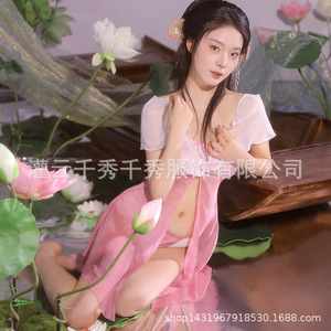 Vente en gros d'uniformes Hanfu classiques érotiques, ensembles de danseurs style région occidentale, tenues de séduction sexy transfrontalières - Product Image 2