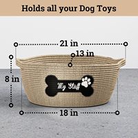 Panier de rangement pour jouets pour chien - Pliable, écologique, en coton 100% tissé, avec un design moderne pour une utilisation polyvalente