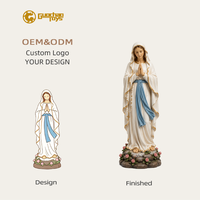Statue de la Vierge Marie de Lourdes QIANLING 15,3 cm, peinte à la main, réaliste, figurine de la Sainte Mère catholique en résine, pour la maison ou l'église