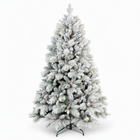 Arbre de Noël artificiel de luxe floqué blanc avec pommes de pin, en PE et PVC, 1,5 m/1,8 m/2,1 m, de haute qualité, vente en gros