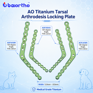 Placca di Bloccaggio in Titanio Professionale per Artrodesi Tarsale AO, Impianti Ortopedici per Chirurgia Ossea Veterinaria per Cani e Gatti - Product Image 6