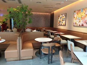 Muebles de <span class=keywords><strong>Restaurante</strong></span> Modernos al por Mayor, Sofá, Sillas de Comedor de Metal, Juego de Mesas y Sillas para Cafetería y Comida Rápida - Product Image 2