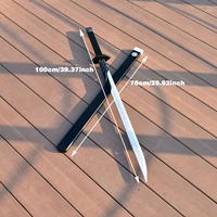 Katana en mousse PU de 100 cm avec lame blanche de 76 cm et fourreau noir pour les fêtes de cosplay d'anime et les jeux de rôle, épée jouet