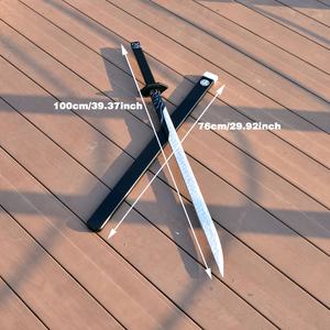 100cm PUフォーム製侍刀、76cm白鱗模様の刃と黒鞘付き、アニメコスプレパーティーやロールプレイング用のおもちゃの刀 - Product Image 4