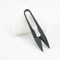 Cortador de Hilo TC-805B, Tijeras Pequeñas para Cortar Hilos, Herramienta de Sastre con Mango de Plástico en Forma de U, Color Negro, Hecho en China