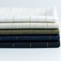 Tissu de luxe 190 g/m² 140 cm 14 % lin 85 % lyocell 1 % fibre métallique à rayures, mélange lin-lyocell-fibre métallique pour vêtements
