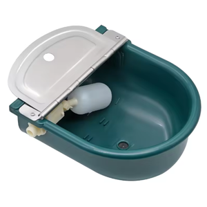 Abreuvoir automatique pour animaux, chevaux et bovins, avec couvercle en acier inoxydable vert foncé, vanne flottante pour ferme - Product Image 2