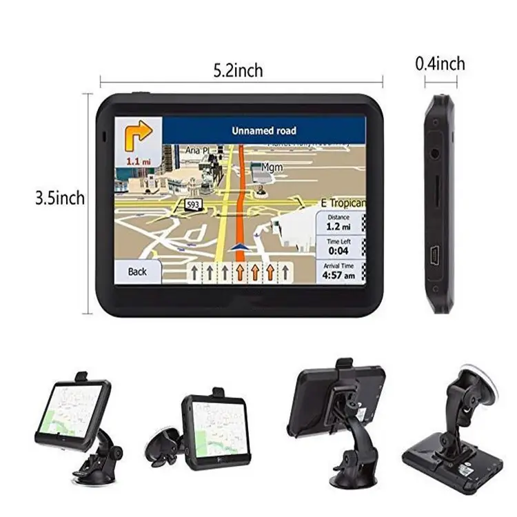 Navigator GPS mobil 508 navigasi peta GPS truk mobil Amerika Eropa 5 inci HD 8G