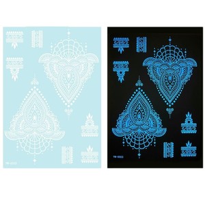 ลายฉลุเฮนน่าสำหรับสักชั่วคราว วัสดุ PET สำหรับตกแต่งมือและร่างกาย - Product Image 5