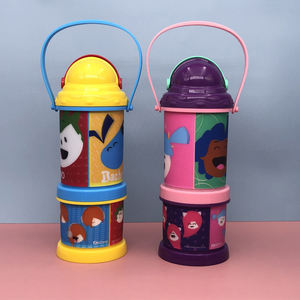 Botella <span class=keywords><strong>de</strong></span> Agua Portátil 3D <span class=keywords><strong>de</strong></span> Plástico Creativa para Niños y Niñas, Vaso Sublimable con Asa y Contenedor para Snacks - Product Image 4