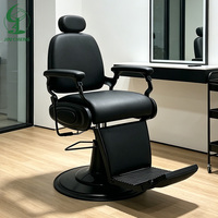 Fauteuil de barbier JINCHENG LIRONG, luxe moderne, robuste, hydraulique, pliable, réglable en hauteur, pivotant à 360 degrés, en acier inoxydable