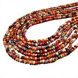 Cuentas de Cornalina Natural Mística con Recubrimiento AB, Cuentas Multicolor de Cornalina, Facetadas en Forma de Rondelle, Tamaño 3-4mm, Longitud 13 pulgadas - Product Image 1