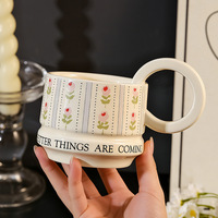 Mug de voyage créatif en céramique rétro 600 ml – Tasse à café chaude saine style américain sublime pour couple