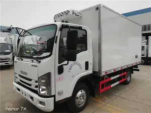 ISUZU 4x2 LHD 6.5m/7.8m pendingin makanan transportasi Freezer kendaraan kulkas kotak truk Van