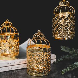 Ev dekorasyon Hollow tutucu Tealight şamdan asma fener kuş kafesi eski noel/peri düğün/parti dekorasyon - Product Image 4