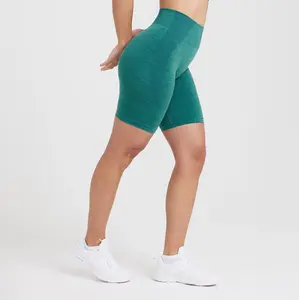 Pantalones cortos sin costuras de cintura alta para mujer, shorts populares para gimnasio, yoga y ciclismo, venta al por mayor