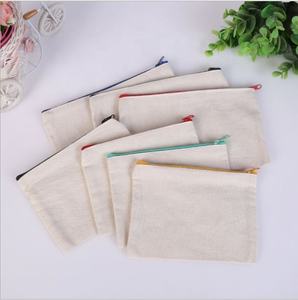 Trousse de maquillage en coton imprimé personnalisé avec fermeture éclair vente en gros - Product Image 2