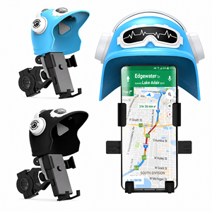 Nieuwe aanwinst creatieve schattige helm motorfiets stuur fiets telefoonhouder standaard beugel voor roadtrip motor touring - Product Image 1